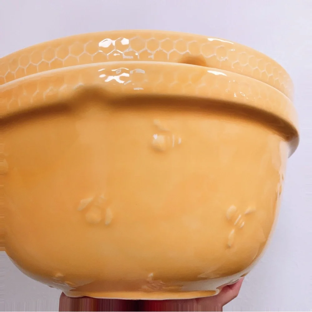 Mason Cash Large Yellow Sweet Bee Ceramic Mixing Bowl Crate and Barrel